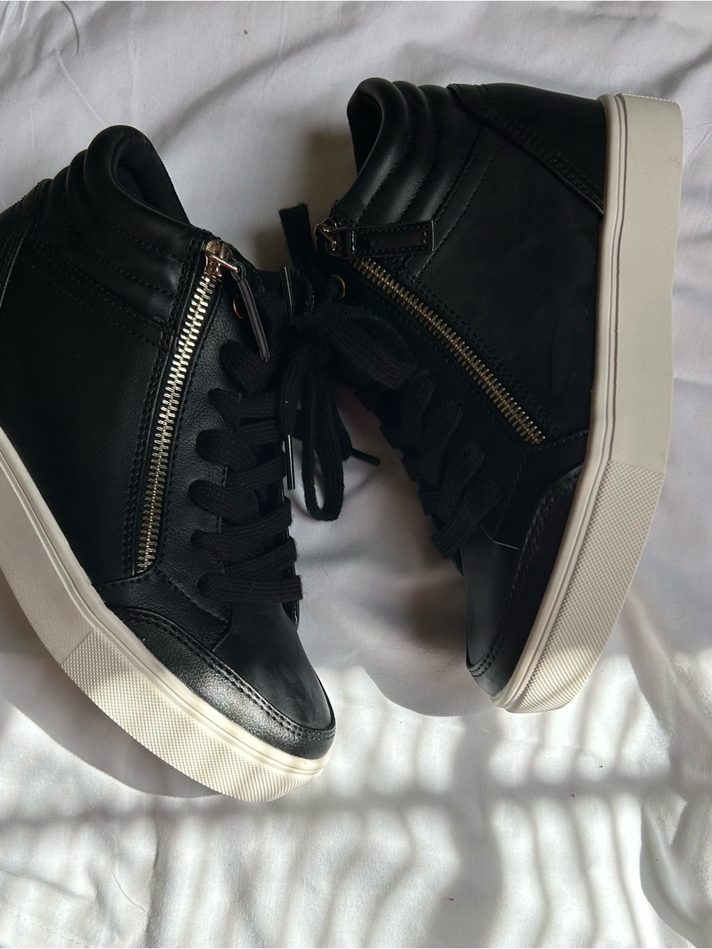 Nine West Black High-Top Sneakers with White Sole